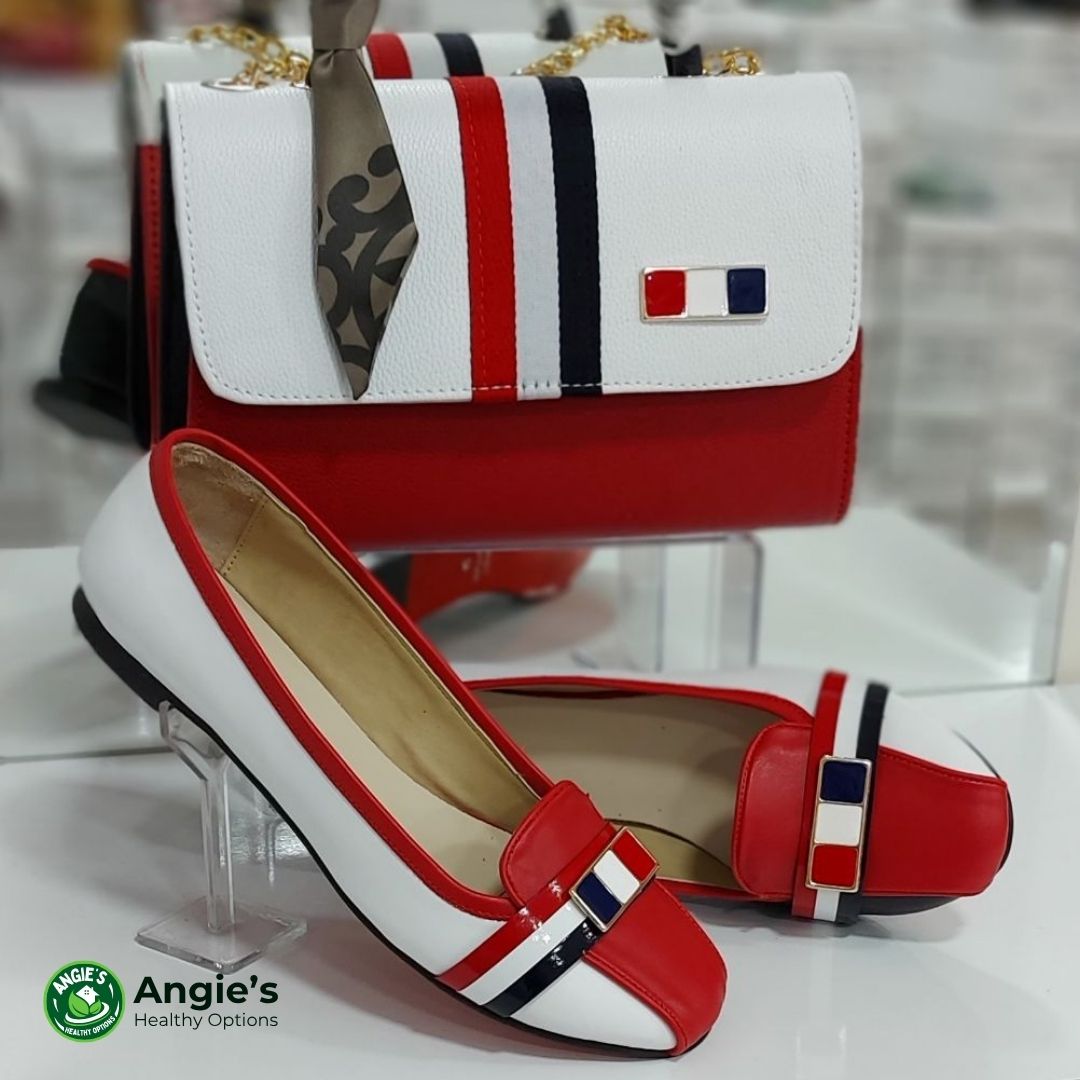 Tri-Stripe Chic Combo – Colourblock Loafer & Chain Bag Set